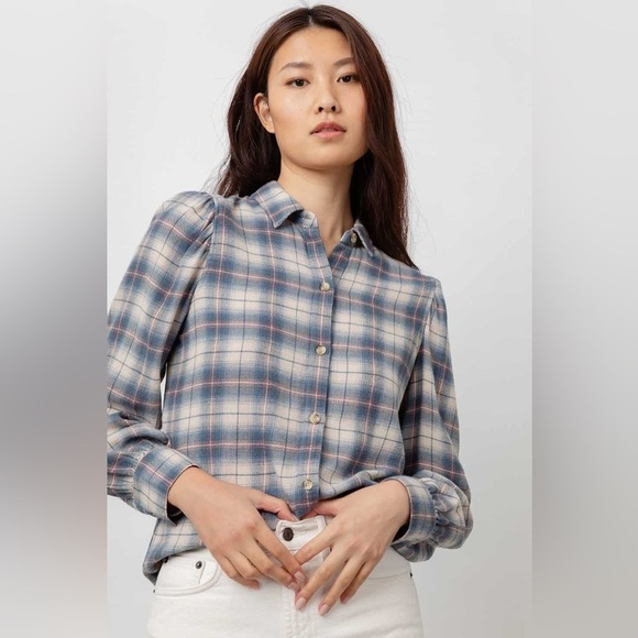 RAILS ANGELICA SHIRT NATURAL MARINE PINK - M - Picture 1 of 9